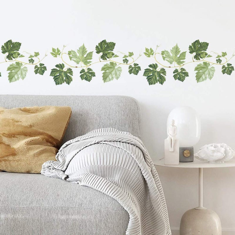 WanQin Ivy Wall Decals Vines Border PVC Wall Stickers for Kitchen Living Room Decorations (4 Sheets) - Image 4